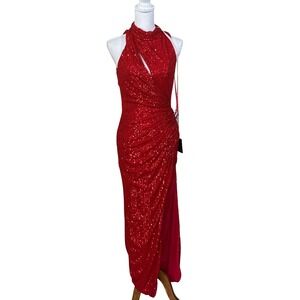 Ieena for MacDougal sequined Keyhole Cutout Dress, NEW, 6, Hollywood, bombshell